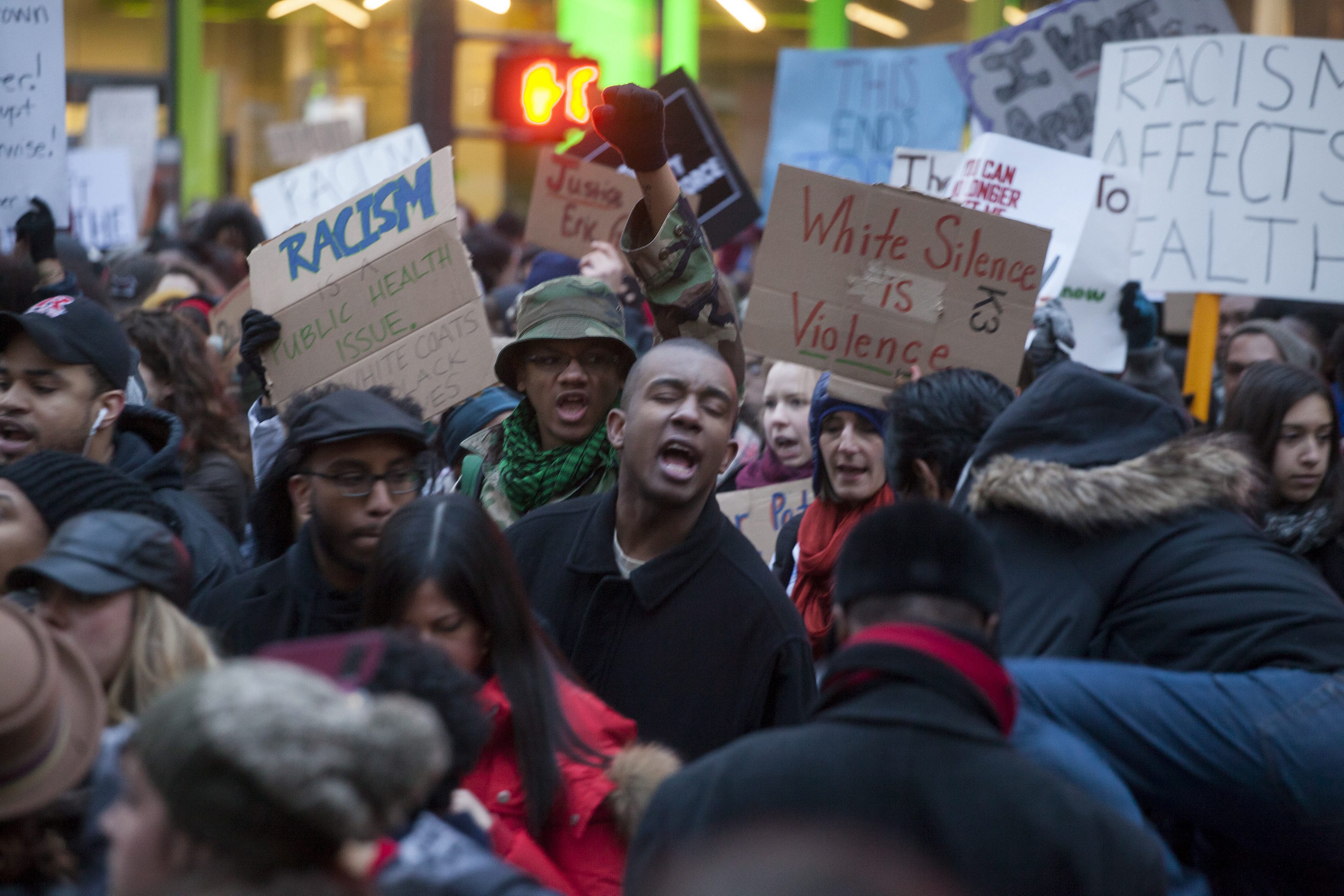 Protest against Grand Jury failure to indict police officer in Eric Garner case